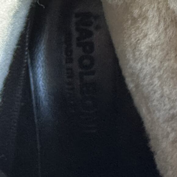 NAPOLEONI Suede Lace Up Ankle Boots With Fur Shearling Trim 10 10.5 41 $445 - Picture 5 of 11